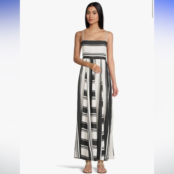 NWOT Maaji Boho Linen Blend Striped Ela Long Dress - Picture 8 of 16
